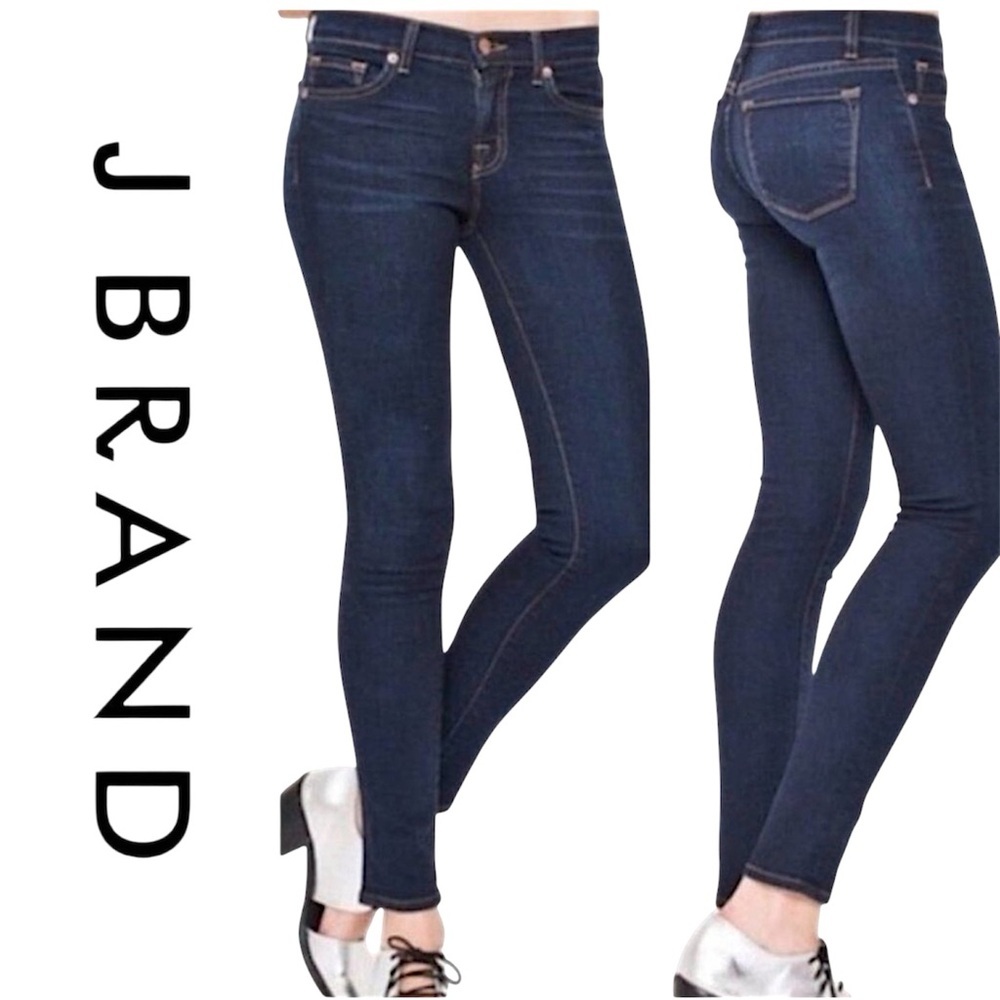 J Brand Ignite Dark Blue Denim Skinny Jeans Stretch Indigo Hue Sz 27